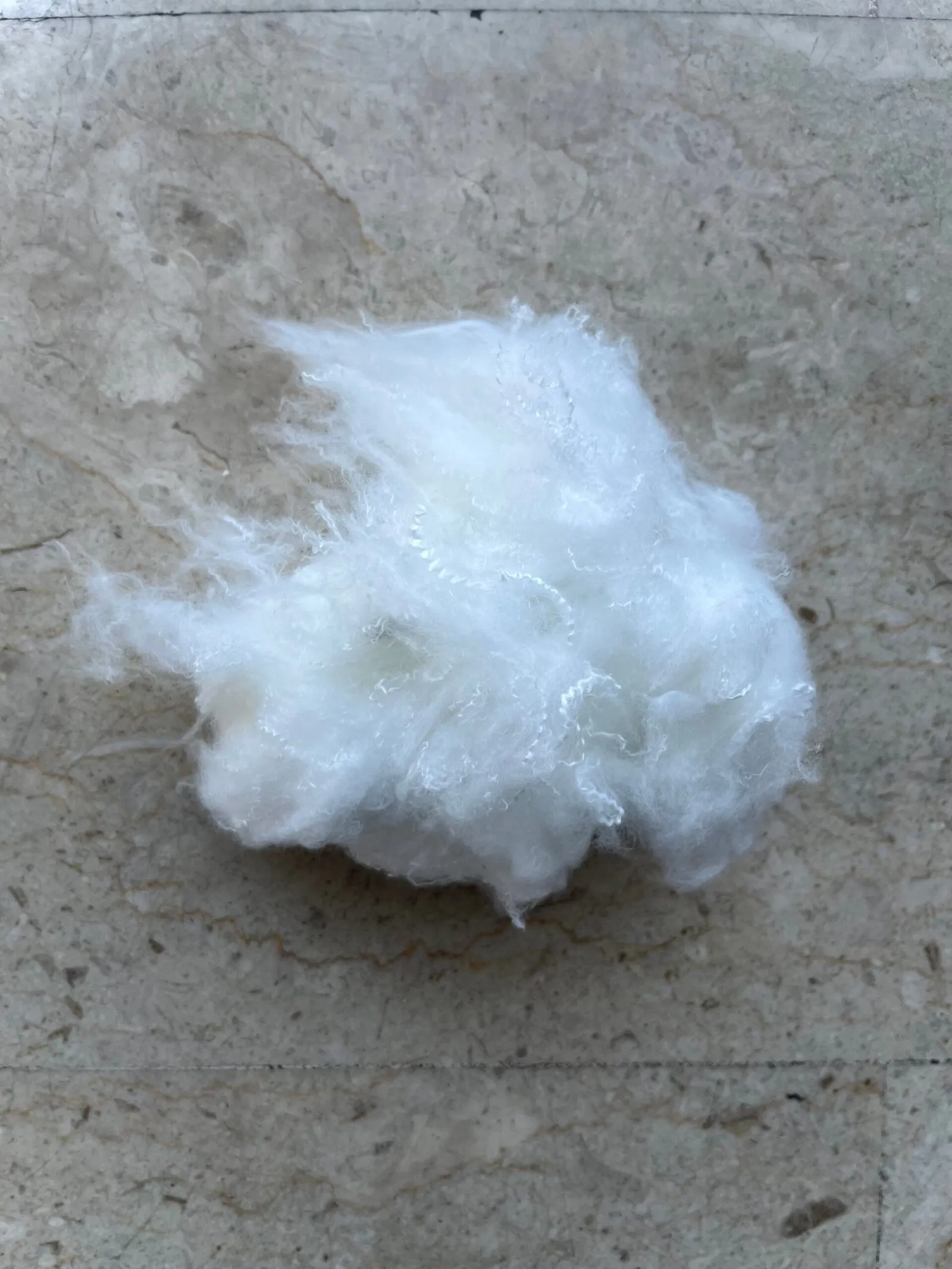 Raw white polyester staple fibre