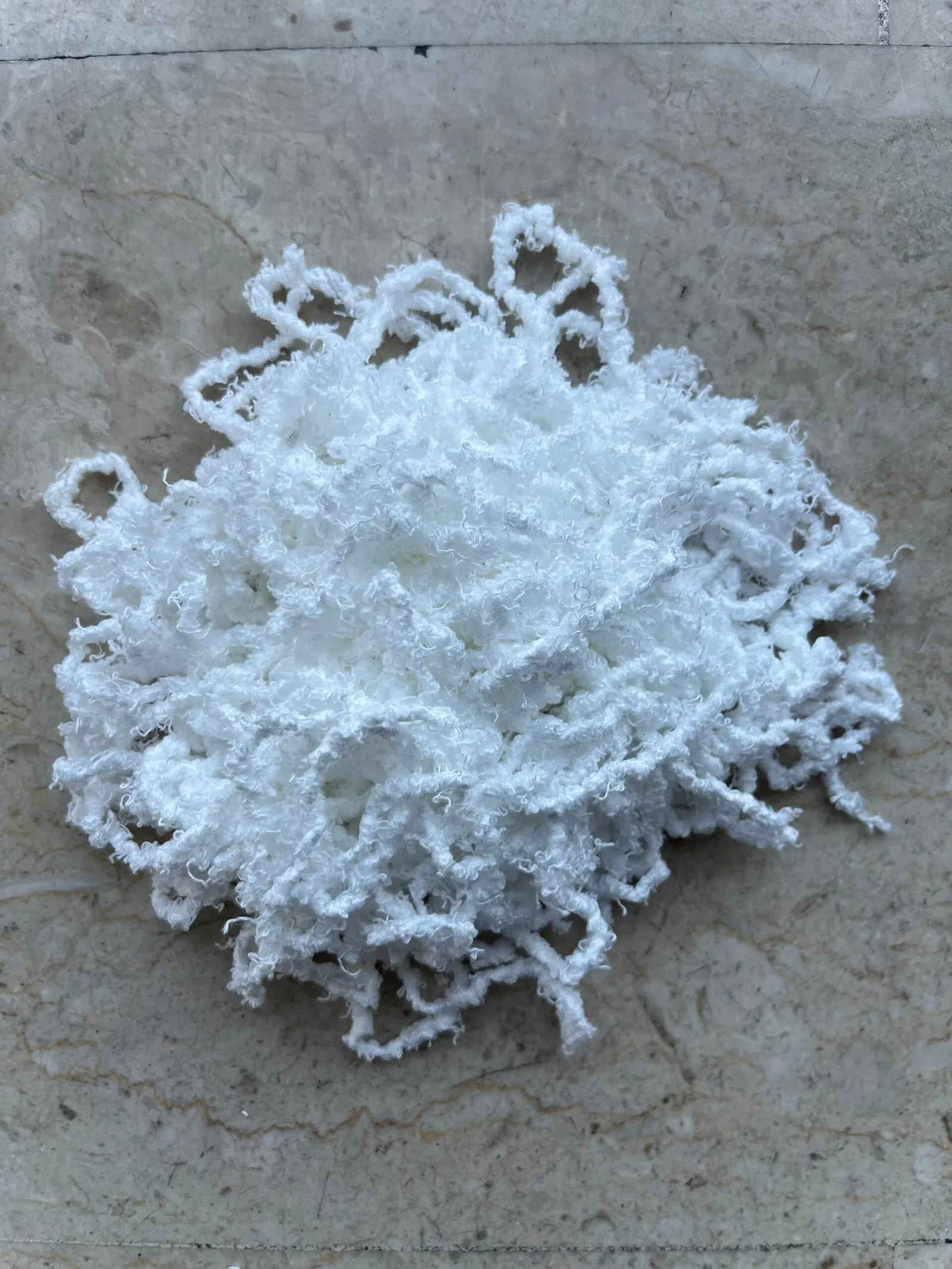 White texturised polyester waste